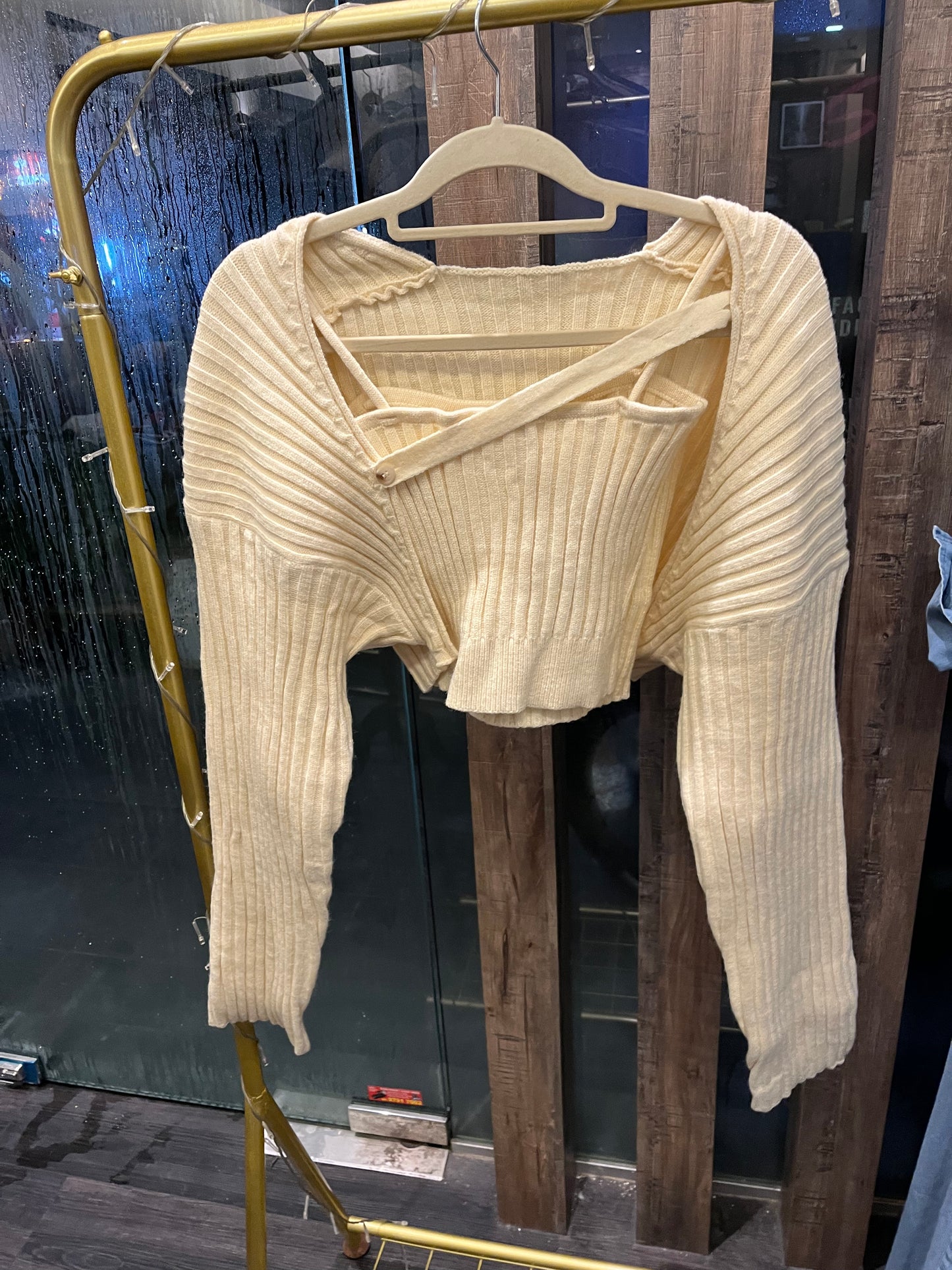 Cropped Knit Cardigan Set